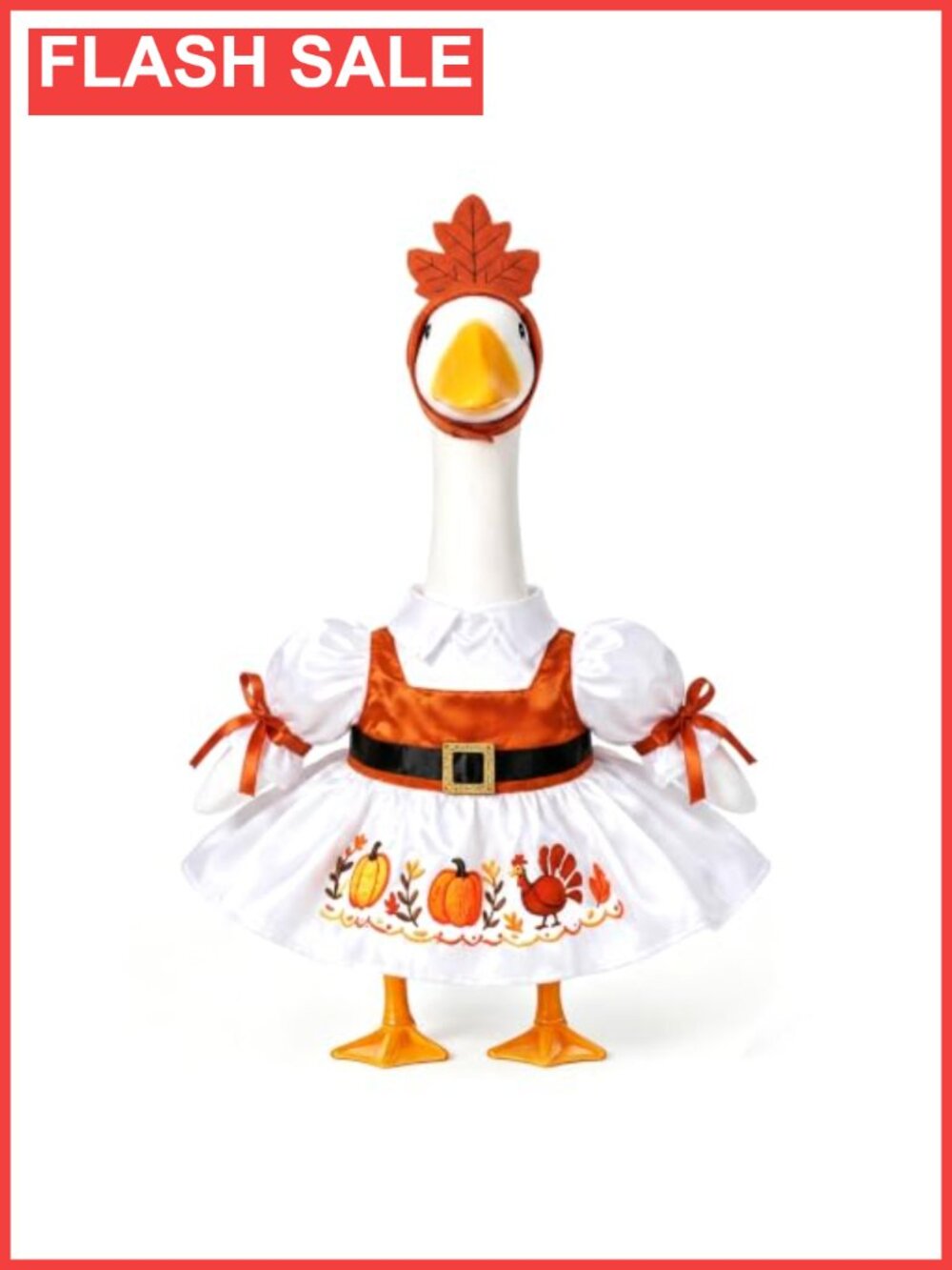 Porch Goose Thanksgiving Outfit Set Dress Hat Skirt 23in Lawn Decor